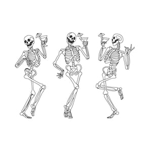 Borduurontwerp dansende skeletten: Halloween-machineborduurwerk (digitale download)