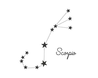 Diseño de bordado de la constelación de Escorpio (descarga digital)