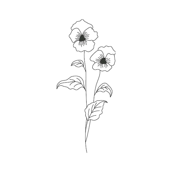 Violet Embroidery Design February Birth Flower Embroidery Etsy