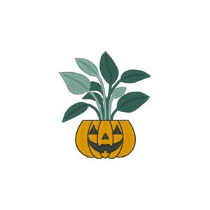 Halloween Plant Embroidery Design: Spooky Houseplant Embroidery File (Digital Download)