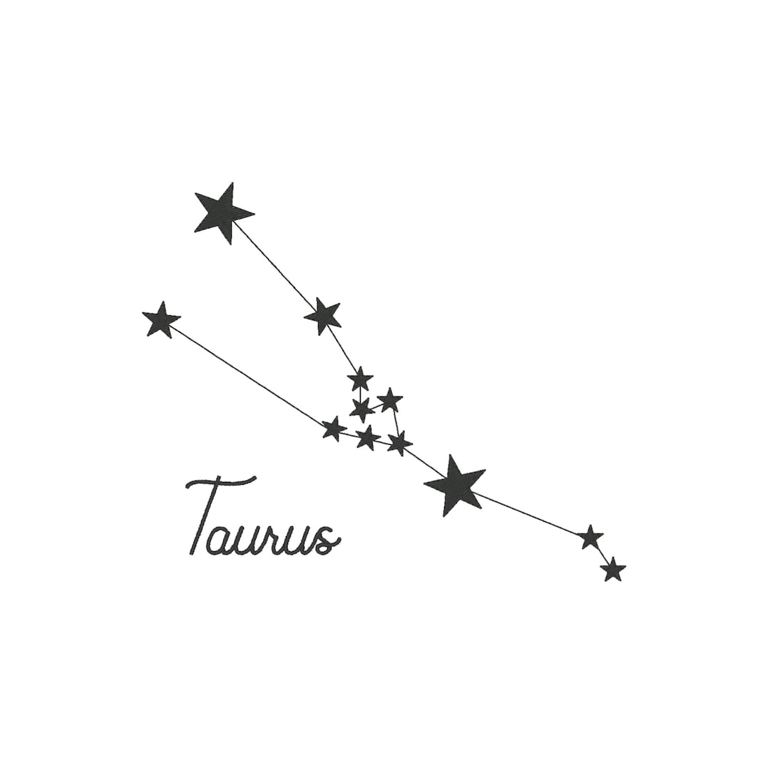 Taurus Embroidery Design, Taurus Constellation Embroidery Design ...