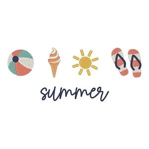 Summer Embroidery Design, Beachy Embroidery Design, Beach Embroidery Design, Trendy Embroidery Design for Summer, Cute Embroidery Design