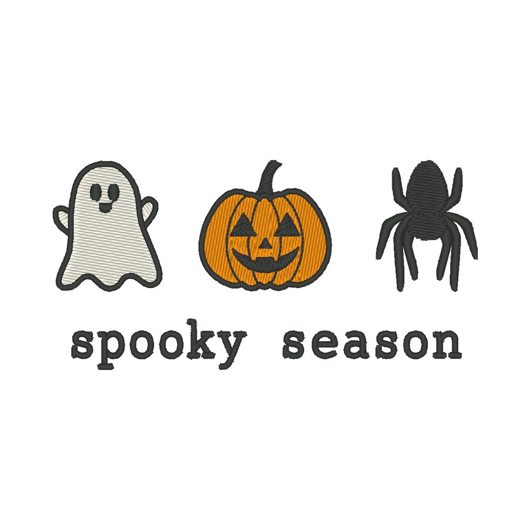 Spooky Season Embroidery Design, Cute Halloween Embroidery Designs