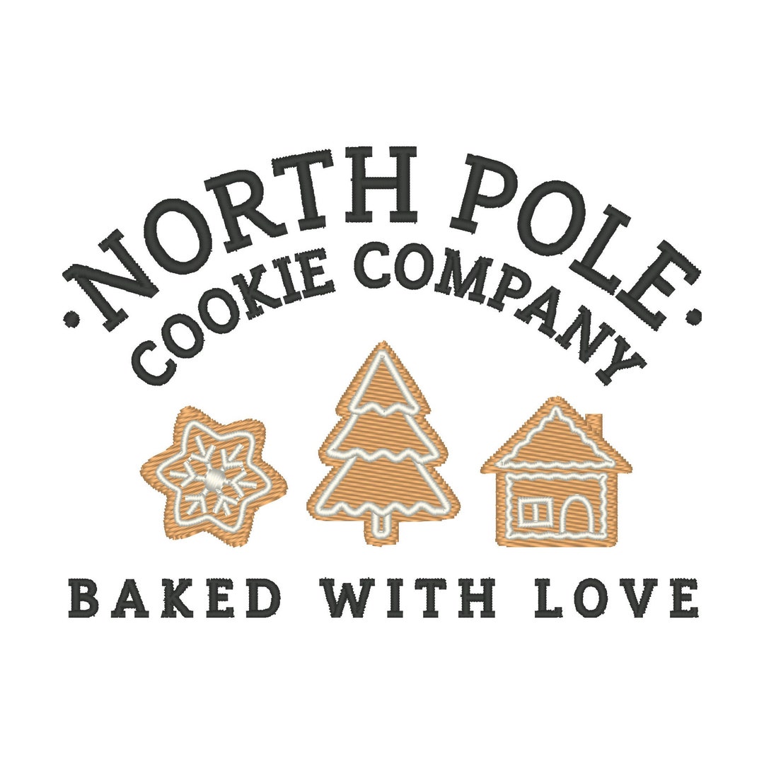 North Pole Cookie Co Embroidery Design, Christmas Cookies Embroidery ...