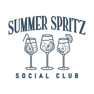 Summer Spritz Embroidery Design, Summer Embroidery Design, Cocktails Embroidery Design, Spritz Embroidery Design