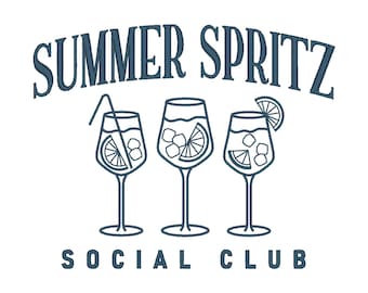 Summer Spritz Embroidery Design, Summer Embroidery Design, Cocktails Embroidery Design, Spritz Embroidery Design