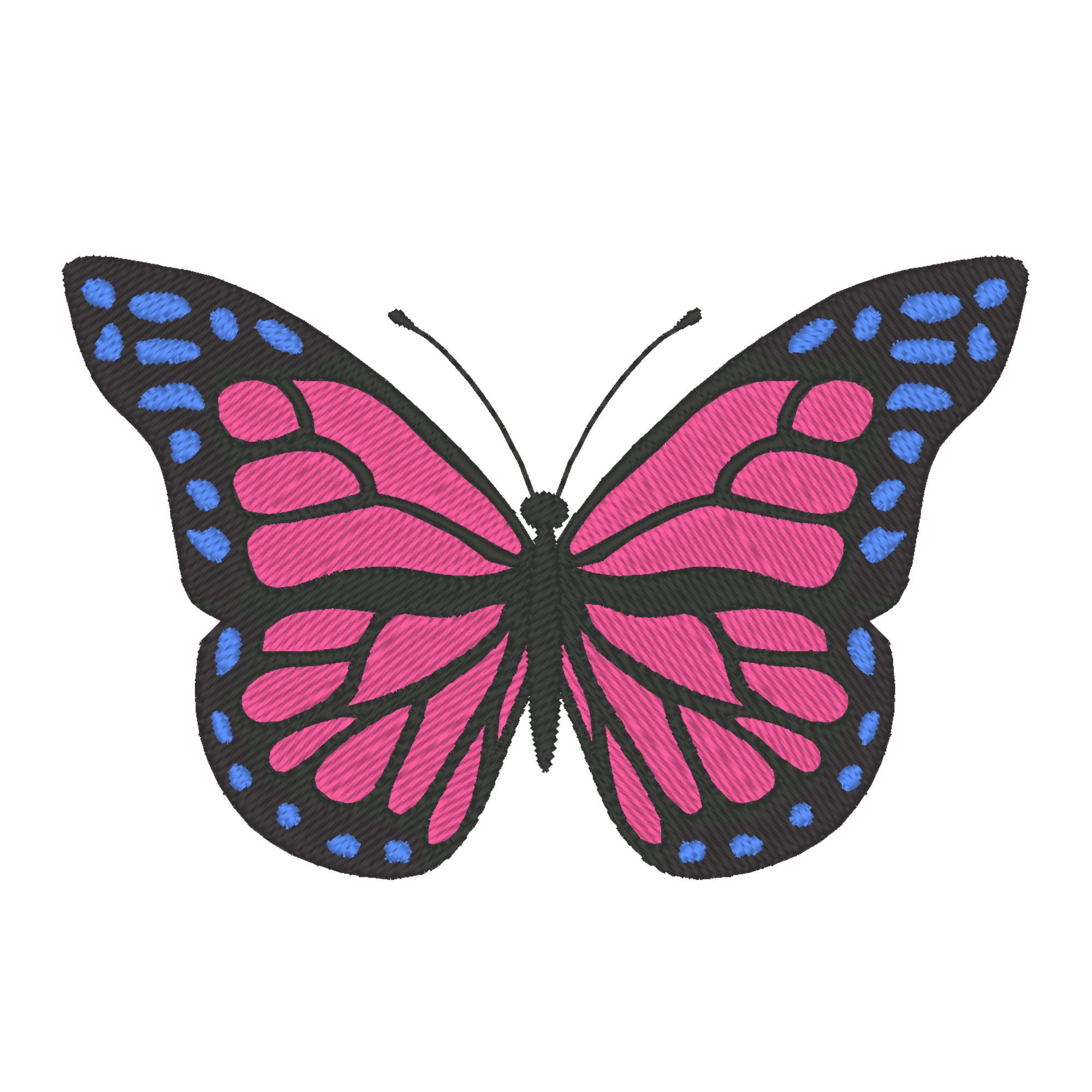 Pillow cover embroidery - Monarch butterfly main image 1
