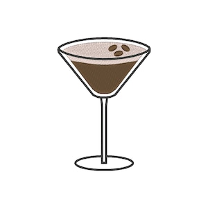 Espresso Martini Embroidery Design: Cocktail Embroidery File (Digital Download)