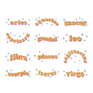 Projekty haftu znaków zodiaku, plik haftu znaków zodiaku, projekt haftu znaków zodiaku, projekt haftu astrologii, projekt haftu znaku zodiaku