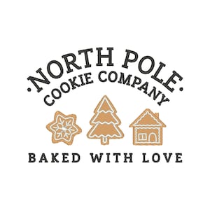 North Pole Cookie Co Embroidery Design: Gingerbread Embroidery File (Digital Download)