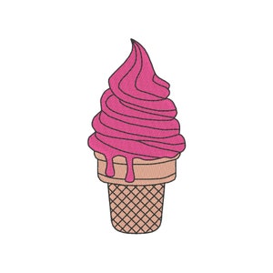 Eis Stickmuster, Eistüte Stickmuster, schmelzendes Eis Stickmuster, tropfendes Eis Stickmuster