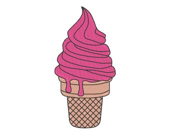Diseño de bordado de helado derretido (descarga digital)