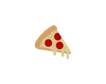 Diseño de bordado de pizza: Archivo de bordado de comida (descarga digital)