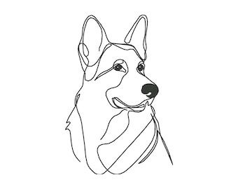 German Shepherd Embroidery Design: Dog Machine Embroidery File (Digital Download)