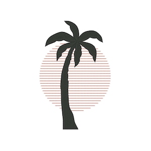 Palm Tree Embroidery Design: Mini Summer Embroidery File (Digital Download)
