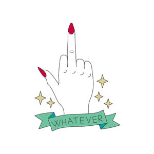 Middle Finger Embroidery Design: Line Art Embroidery File (Digital Download)