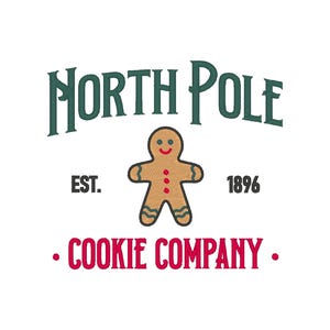 North Pole Cookie Co. Embroidery Design: Christmas Machine Embroidery File (Digital Download)
