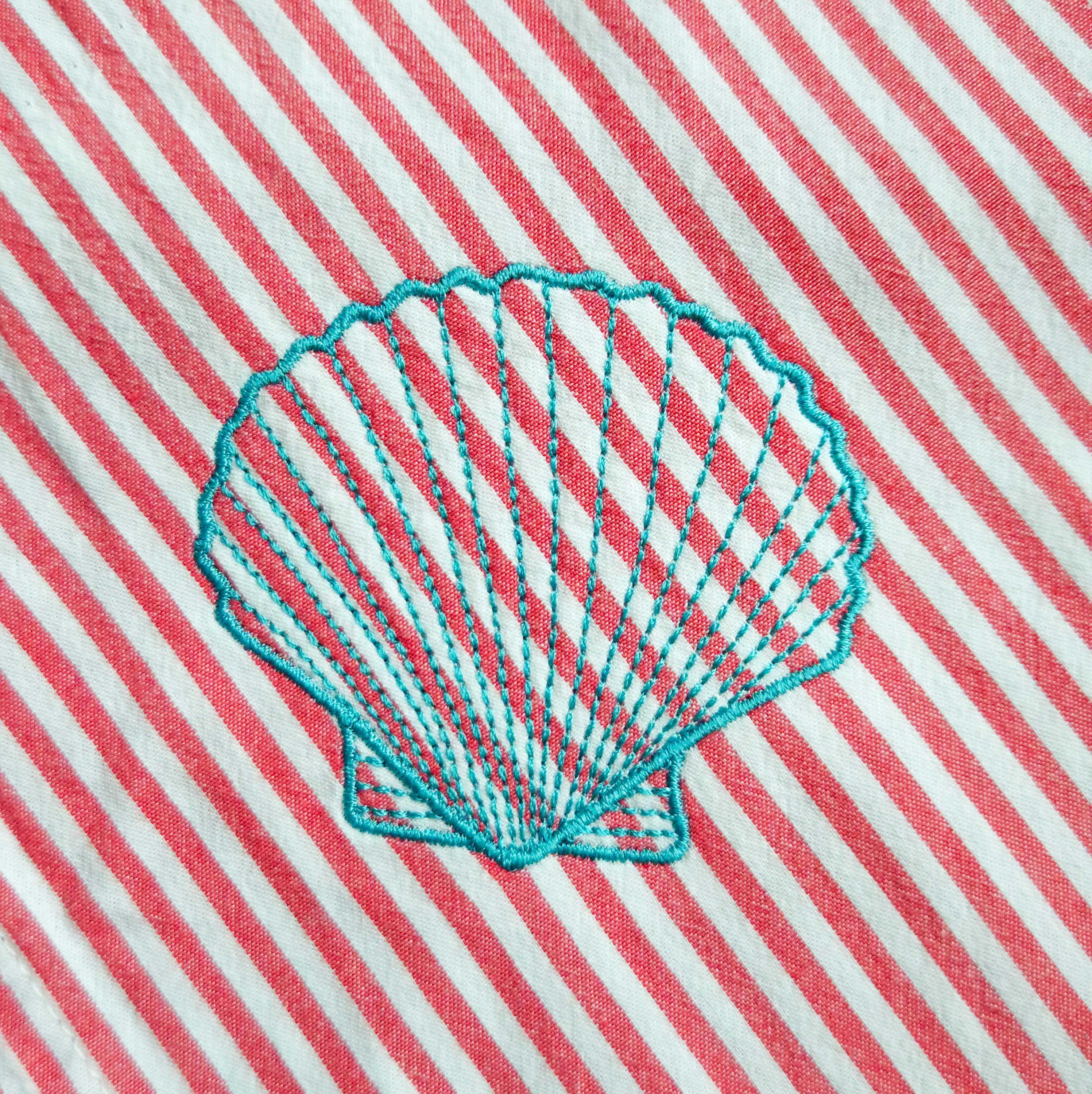 Embroded Shells Sea Shells Embroidery Design Pack: Summer Embroidery Files (digital ...