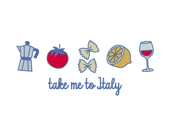 Take Me To Italy Embroidery Design: Summer Vacation Embroidery File (Digital Download)