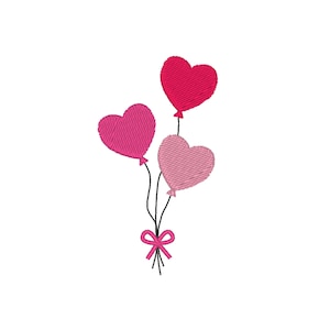 Heart Balloons Embroidery Design, Valentines Day Embroidery Design, Valentines Day Machine Embroidery Design, Hearts Embroidery Design