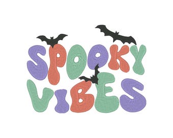 Spooky Vibes Stickmuster: Halloween-Stickdatei (Digitaler Download)