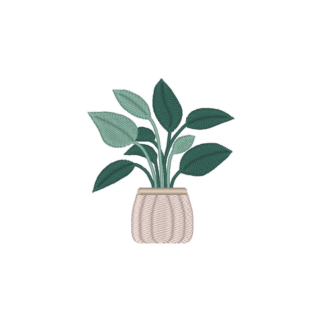 Plant Embroidery Design, Plant Embroidery File, House Plant Embroidery ...