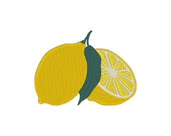 Lemon Embroidery Design: Fruit Machine Embroidery File (Digital Download)