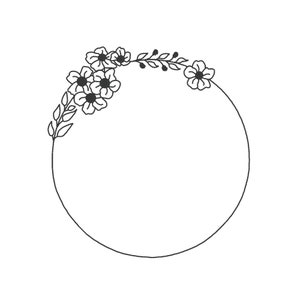 Floral Frame Embroidery Design (Digital Download)