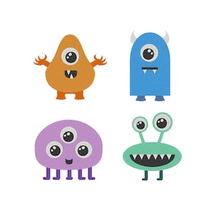 Monster Embroidery Design, Monster Embroidery File, Halloween Embroidery Designs, Embroidery Designs for Kids, Cute Halloween Embroidery