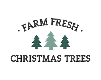 Bauernhof Frische Weihnachtsbäume Stickdatei