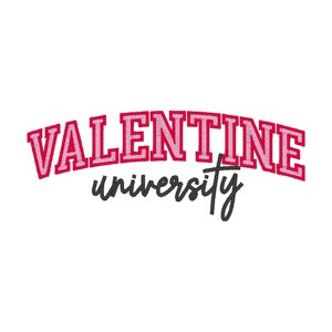 Valentine University Embroidery Design, Trendy Valentines Day Embroidery Design, Valentines Day Embroidery Files