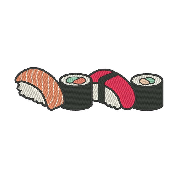 Sushi Embroidery Design, Sushi Embroidery File, Sushi Roll Embroidery Design, Nigiri Embroidery Design