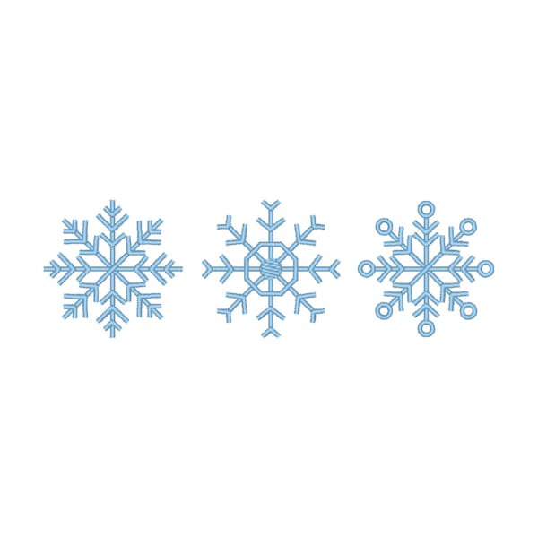 Snowflakes Embroidery Design, Winter Embroidery Design for Sweatshirts, Snowflake Trio Embroidery Design, Winter Embroidery File