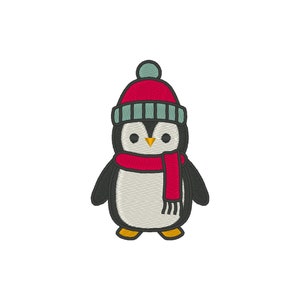 Christmas Penguin Embroidery Design: Mini Winter Embroidery File (Digital Download)