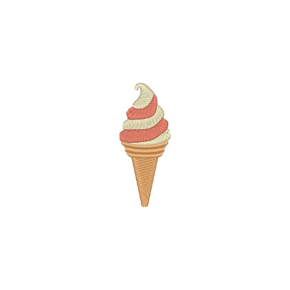 Ice Cream Cone Embroidery Design: Mini Summer Embroidery File (Digital Download)