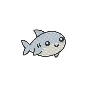 Cute Shark Embroidery Design, Shark Embroidery Design, Baby Animals Embroidery Designs, Cartoon Shark Embroidery Design