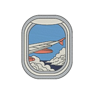 Flugzeug Fenster Stickmuster, Reise Stickmuster, Flugzeug Fenster Stickmuster, Urlaub Stickmuster