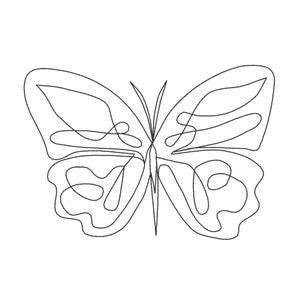 Puede incluir: Un dibujo en blanco y negro de una mariposa con intrincados patrones en las alas.