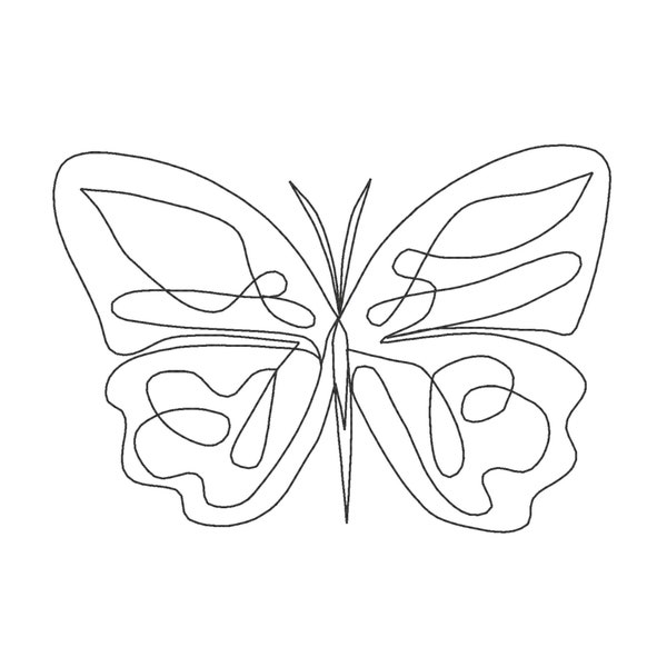 One Line Butterfly Embroidery Design, Butterfly Embroidery Design, One Line Embroidery Design, One Line Embroidery File, Line Art Embroidery