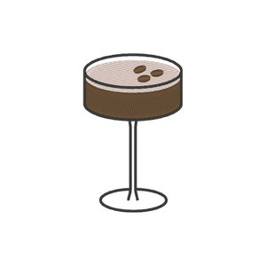 Espresso Martini Embroidery Design: Cocktail Embroidery File (Digital Download)