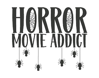 Projekt haftu „Horror Movie Addict”: plik z haftem na Halloween (pobranie cyfrowe)