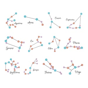 Constellations Embroidery Designs: Astrology Embroidery Files (Digital Download)