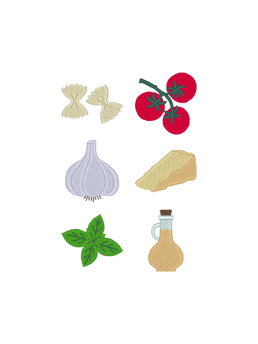 Mini Pasta Embroidery Design Set (digital Download) - Etsy