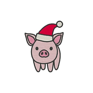 Christmas Piglet Embroidery Design: Farm Holiday Embroidery File (Digital Download)