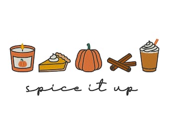 Pumpkin Theme Embroidery Design: Fall Embroidery File (Digital Download)