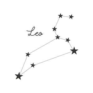 Leo Constellation Embroidery Design (Digital Download)