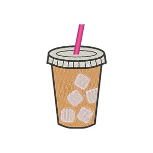 Iced Coffee Embroidery Design, Coffee Embroidery Design, Coffee Lover Embroidery Design, Iced Coffee Embroidery File