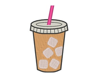 Iced Coffee Embroidery Design (Digital Download)