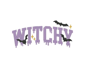 Witchy Embroidery Design: Halloween Embroidery File (Digital Download)