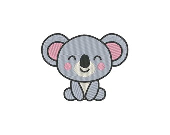 Koala Embroidery Design: Baby Animal Machine Embroidery (Digital Download)